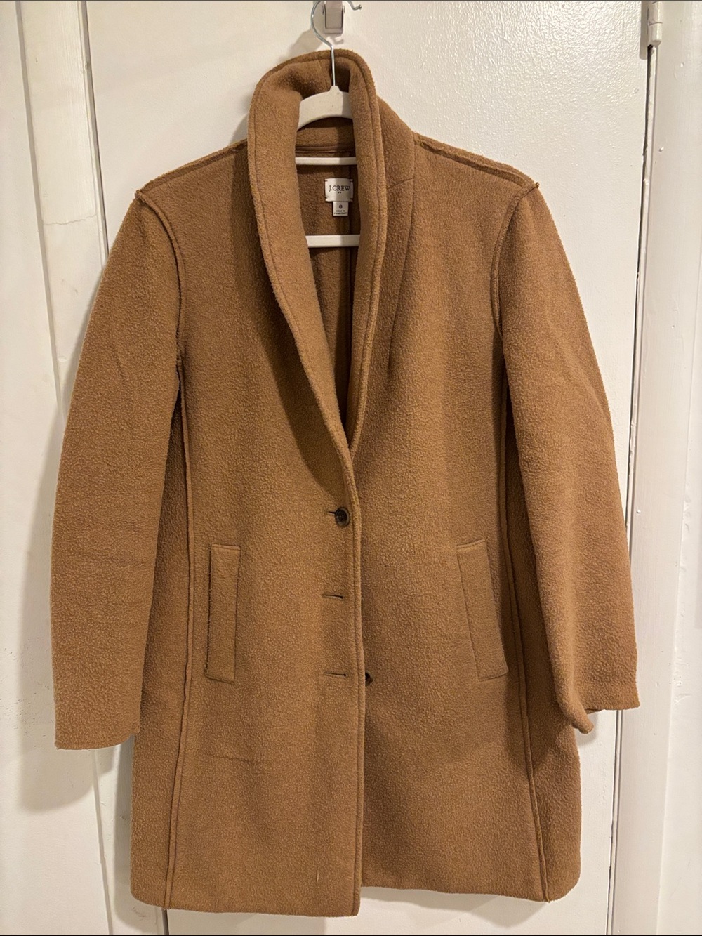 J. Crew Camel Shawl-Collar Wool-Blend Pea Coat